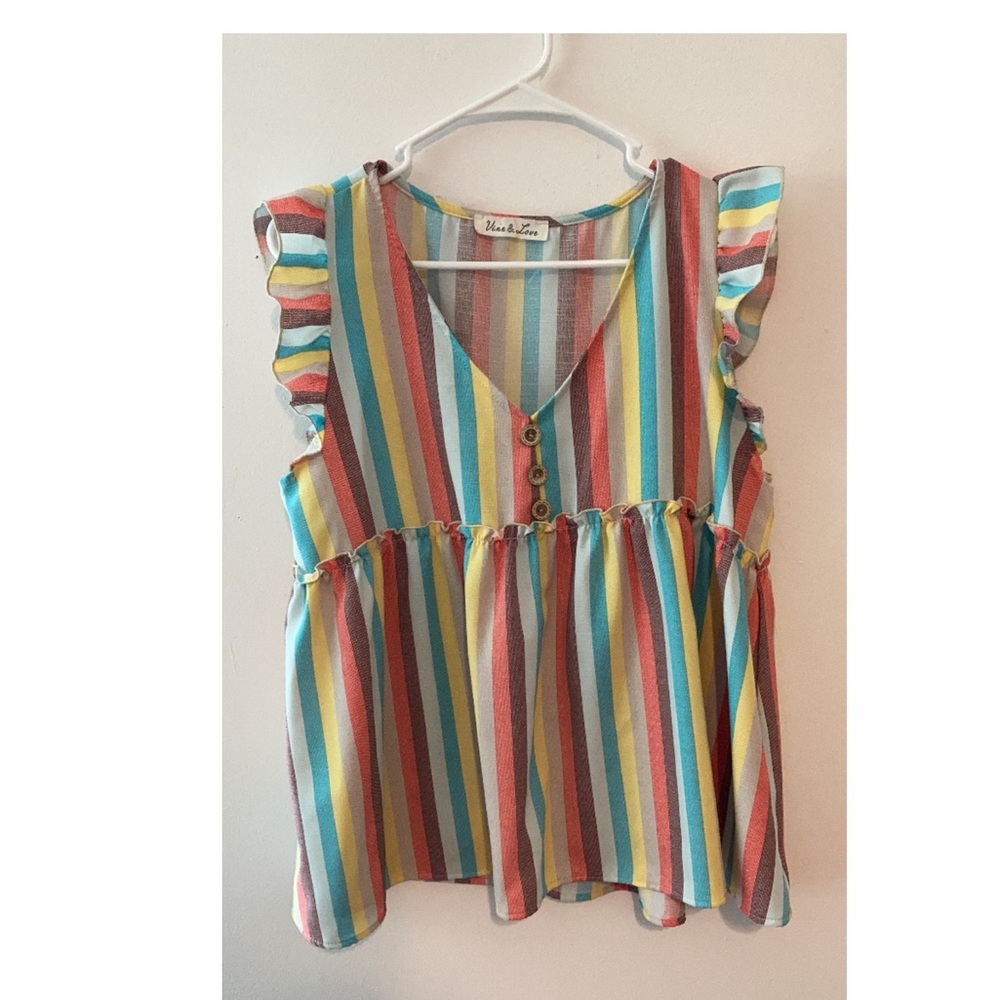 Striped babydoll top